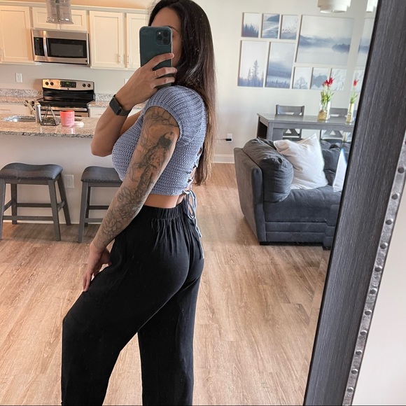 High Waist Straight Leg Trouser Pants - Picture 3 of 16